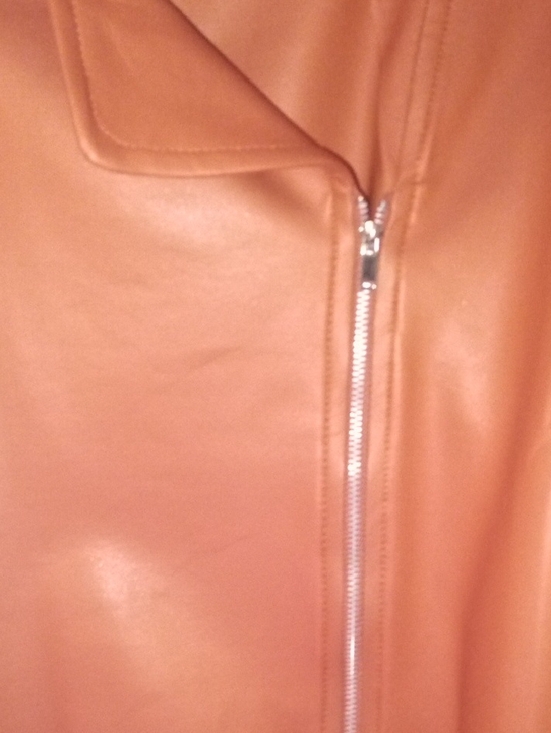 Women's Rust Faux Leather Zip Jacket - Picture 2 of 5